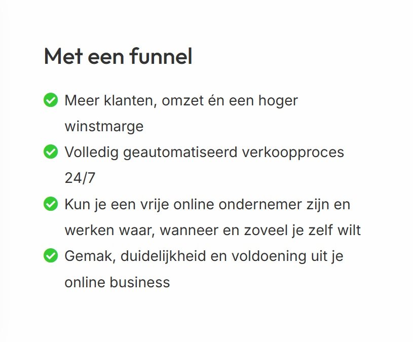 Met een funnel